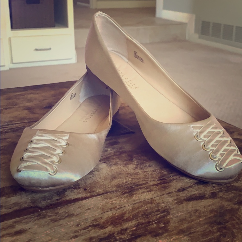 Very Volatile champagne ballet flats Brand New 10